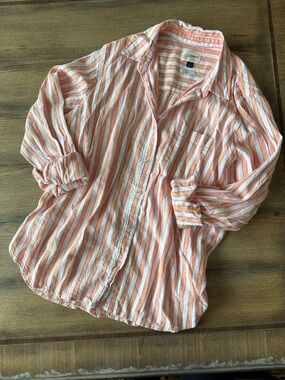 Universal Thread Peach & Pink Striped Relaxed Shirt